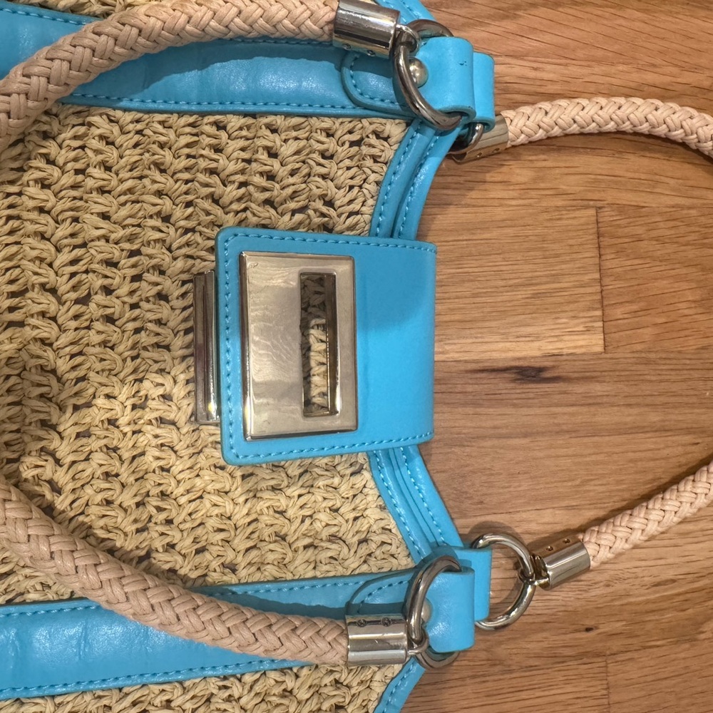 Talbots Tan and Blue Tote Bag - Picture 10 of 10